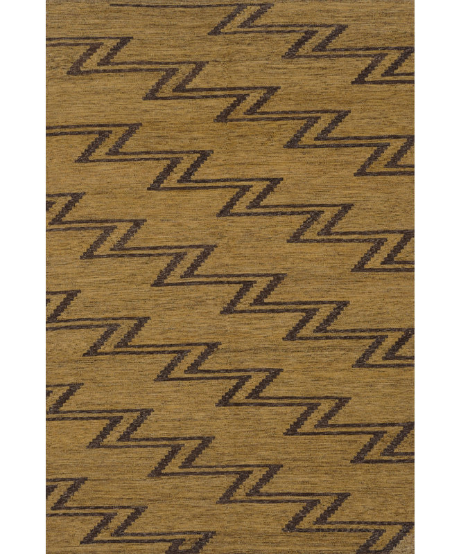 Wool Chevron Area Rug in Brown