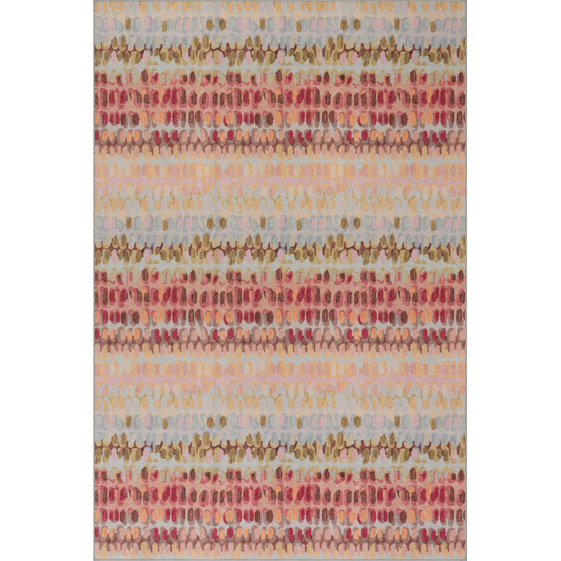 Paint Chip Pastel Machine Printed Washable Rug, Rectangle 3' x 5'