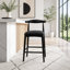 Ensemble de 2 tabourets de bar à dossier courbé de style Mid-Century moderne avec structure en bois d'hévéa-1308308233-1308308234