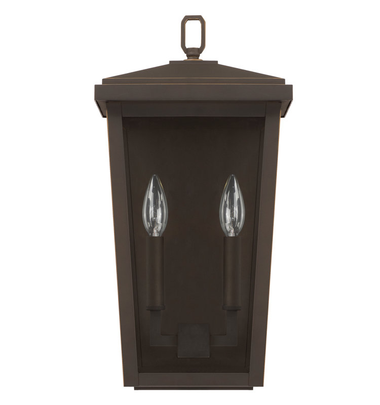 Lanterne murale d'extérieur à 2 ampoules Maghull, 17,75" H x 9" W x 6,75" D, Bronze Huilé