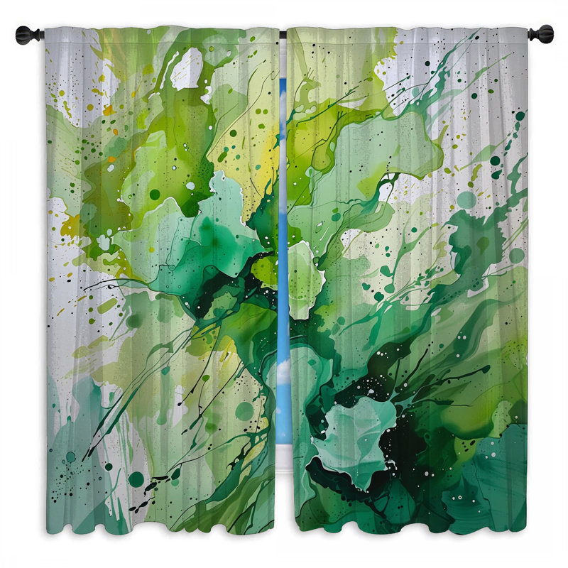 Rideaux vert obscurcissant et obscurcissant - 2 panneaux, 56in x 76in - 2 panels, Transparent