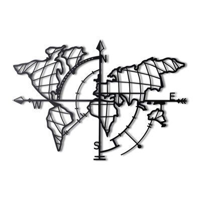 Elegant Decorative Metal Wall Accessory, Black Finish, 25.6 x 37.4 inches | 100% Metal Construction, Thickness: 0.08 inches | Easy Wall Hanging with Back Piece | Perfect for Home Decor, Modern Aesthetic