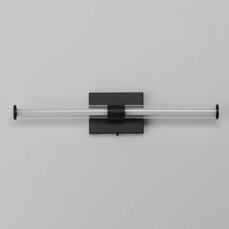 Machaela Single Transparent Dimmable LED Bath Bar, Black