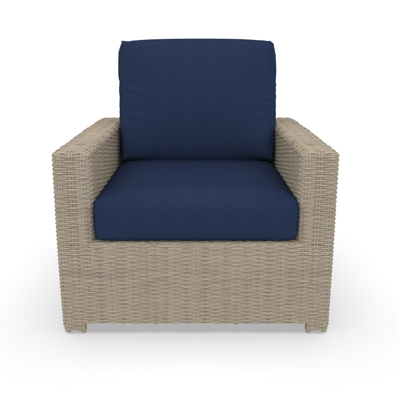 Chaise d'extérieur Henri avec coussins Sunbrella, Sunbrella tissu marine