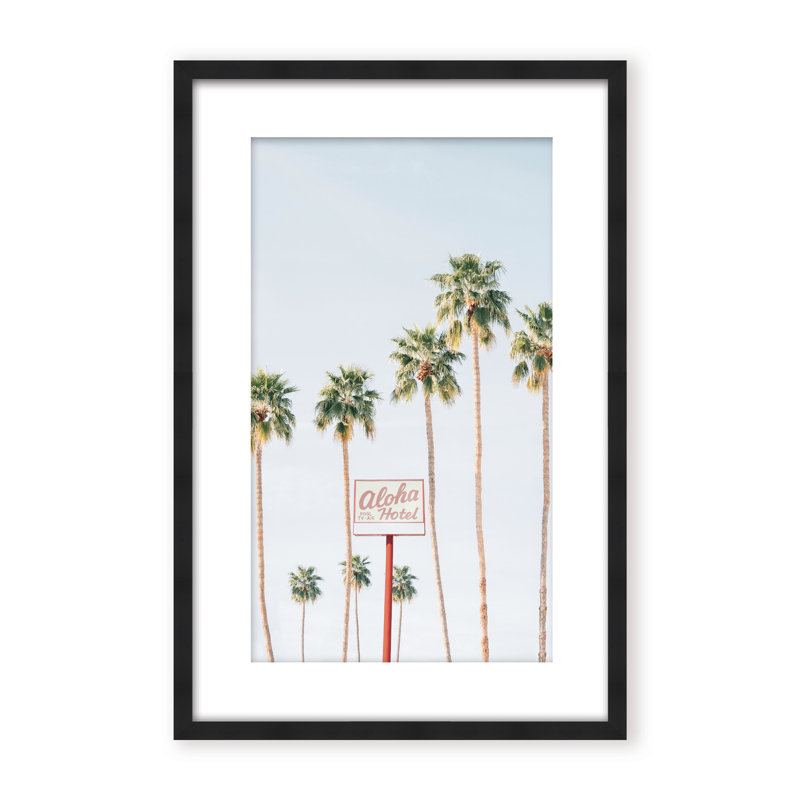 Coastal Retreat Aloha Hotel by  - Picture Frame Photograph on Paper, 36" H x 24" W x 1.125" D, Framed Print, Gold