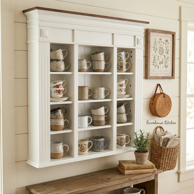 Vitrine murale avec 12 tablettes