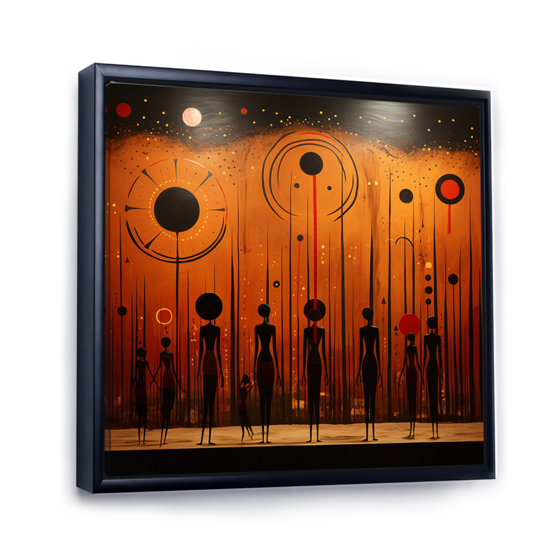 Tribus d'Afrique, Traditions anciennes I sur toile, H 24 po x l 24 po x P 1 po, Cadre flottant noir