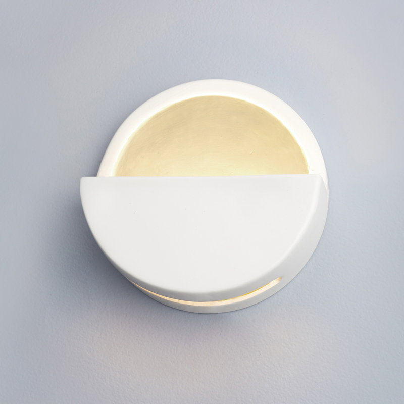 Applique murale 1 lumière DEL Caeli, Blanc mat avec intérieur or champagne