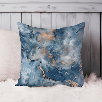 Abstract Blue Geode Crystals Marble XVII Modern