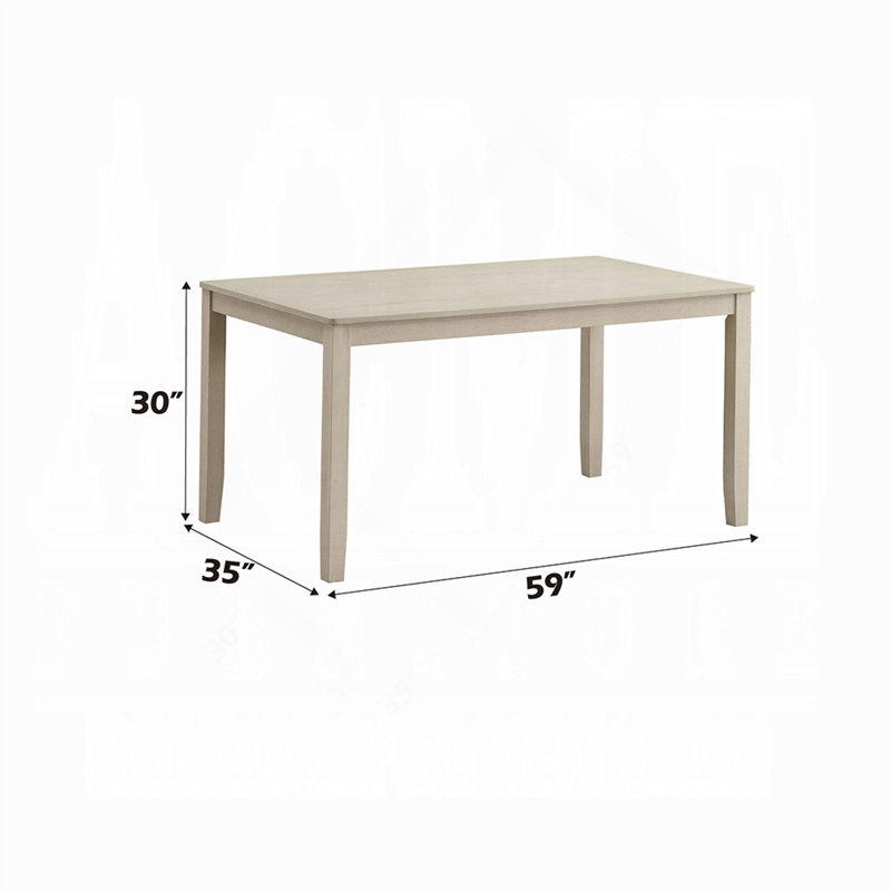 Belle table de salle à manger 7 pièces et 6 chaises d'appoint au fini gris antique