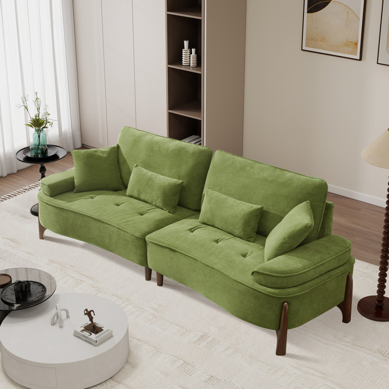 Canapé moderne rembourré avec assise très profonde, Vert