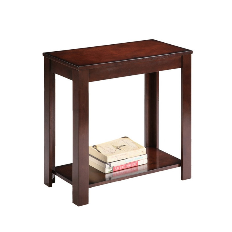 Table de bout de 24 po de hauteur avec plateau en cerisier foncé, conception traditionnelle, mélange de poids de 250 lb et table en cerisier en bois composite, Notion, Hold, Intégré,