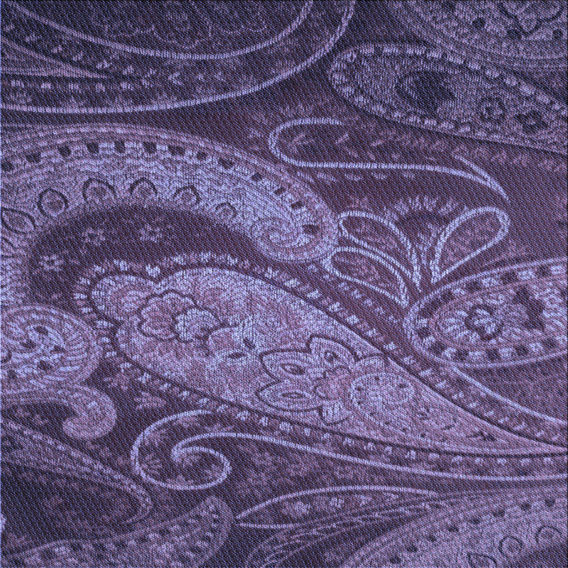 Tapis bleu / violet Paisley, Carré 5 pi