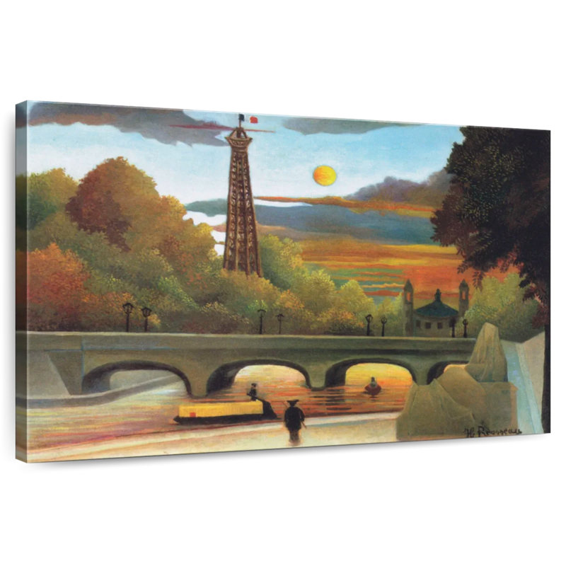 Kavia et la Tour Eiffel au coucher du soleil en 1910, H 32 po x l 48 po