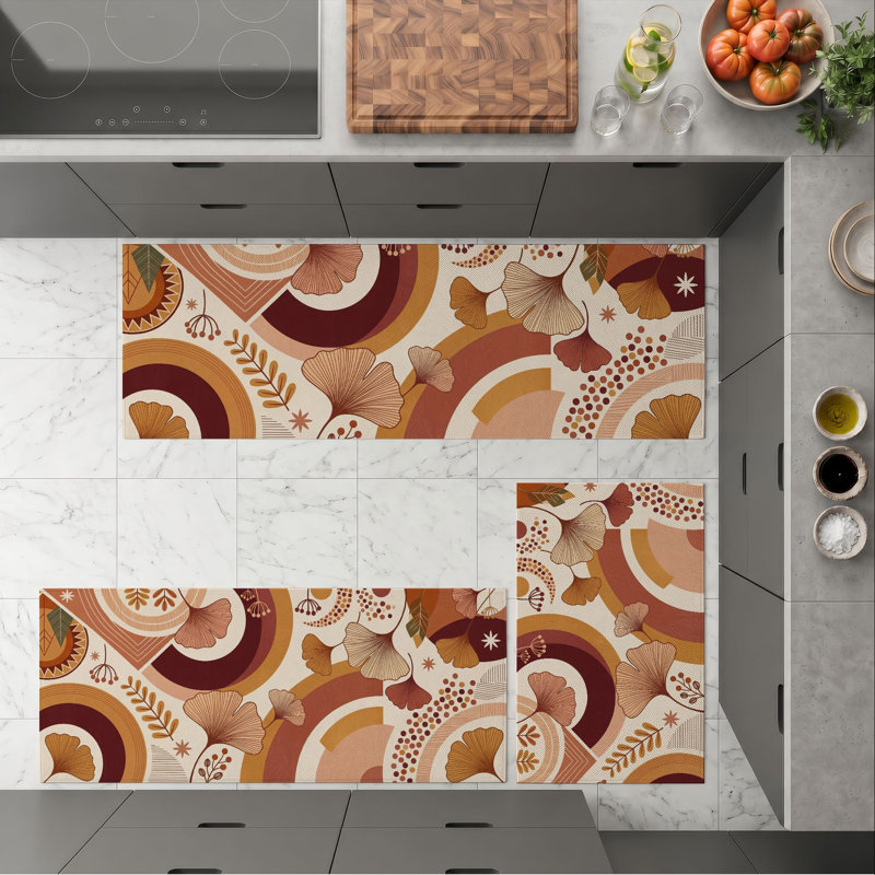 Tapis de cuisine lavables antidérapants Retro Swirls