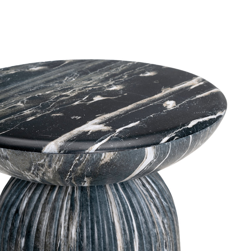 Foundry Select Tithi Stylish Decorative End Table for Elegant Home Interiors, Gray Faux Marble