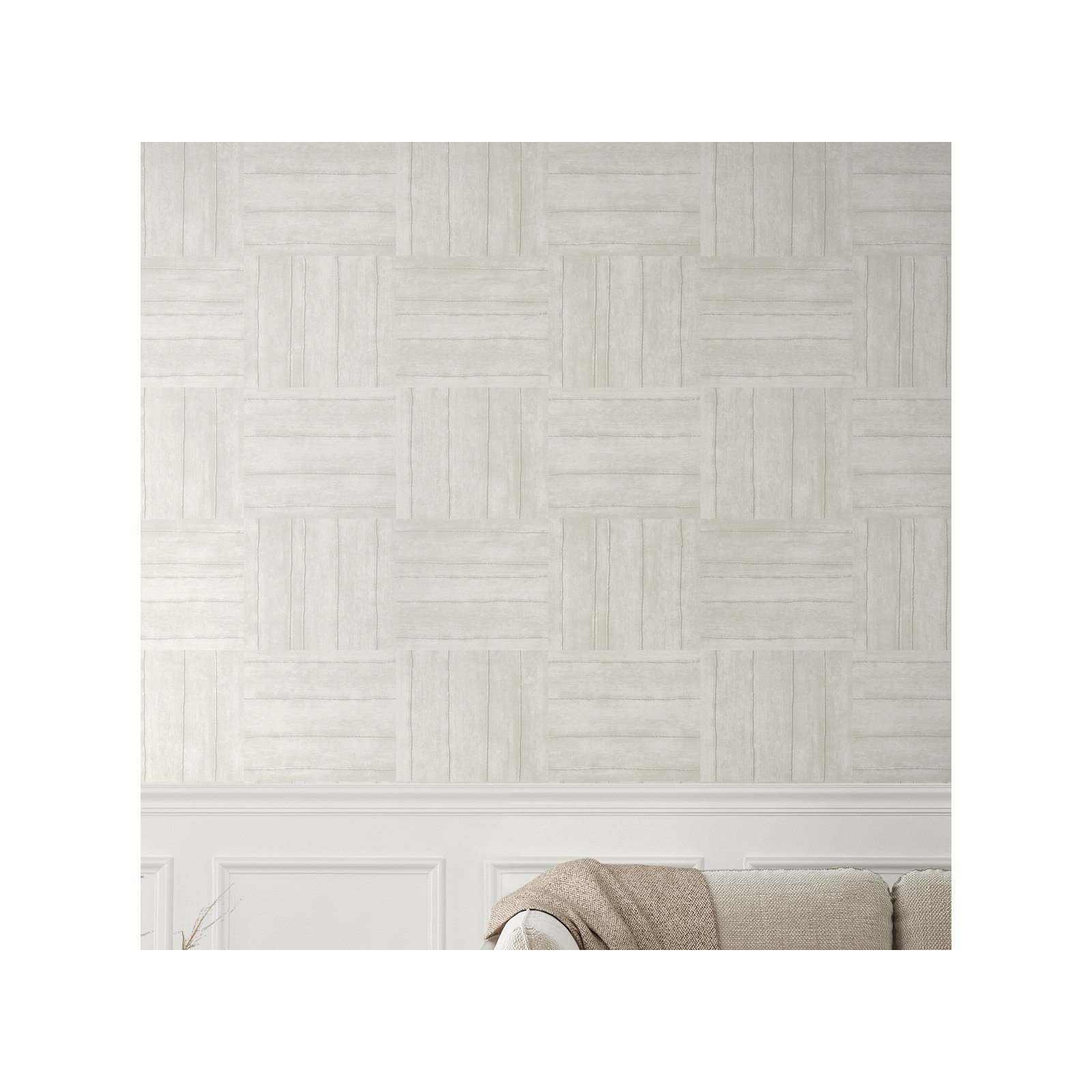 Lianna Geometric Wallpaper, White