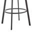 Tabouret de bar en métal noir avec similicuir gris