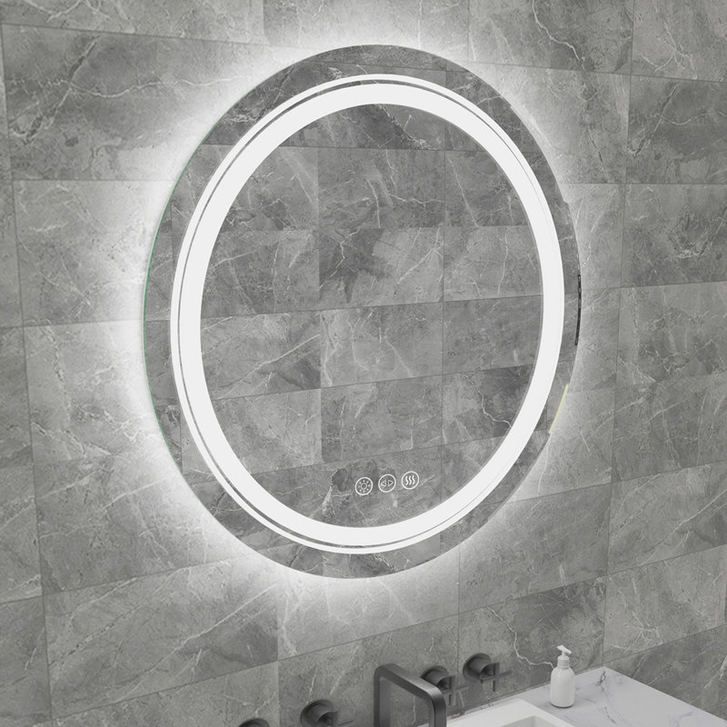 Vroman Flat Wall Mirror, 23.6" x 23.6"
