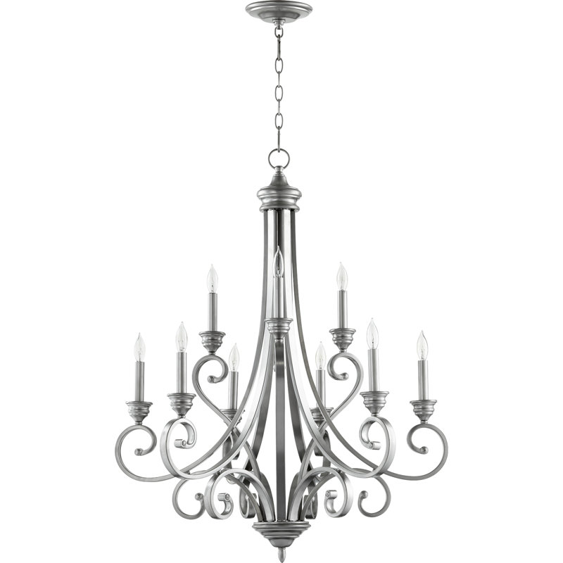 Lustree 9 lumières façon bougie/classique Cambron, Nickel classique