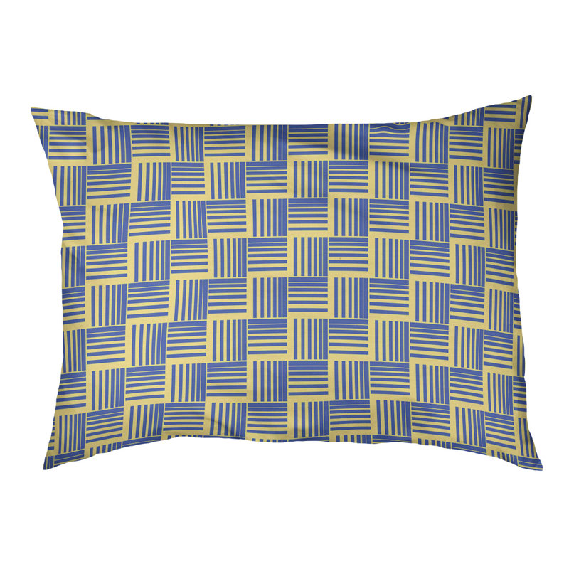 Coussin Cheng, Grand (l 50 po x P 7 po x H 40 po), Jaune/bleu