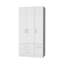 Armoire en mélamine, deux tiroirs, une tringle suspendue et 4 portes.-927611050