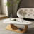 Albanese 47.2" Modern White Oval Coffee Table, Living Room Table Center Table with Faux Marble Top-713877755