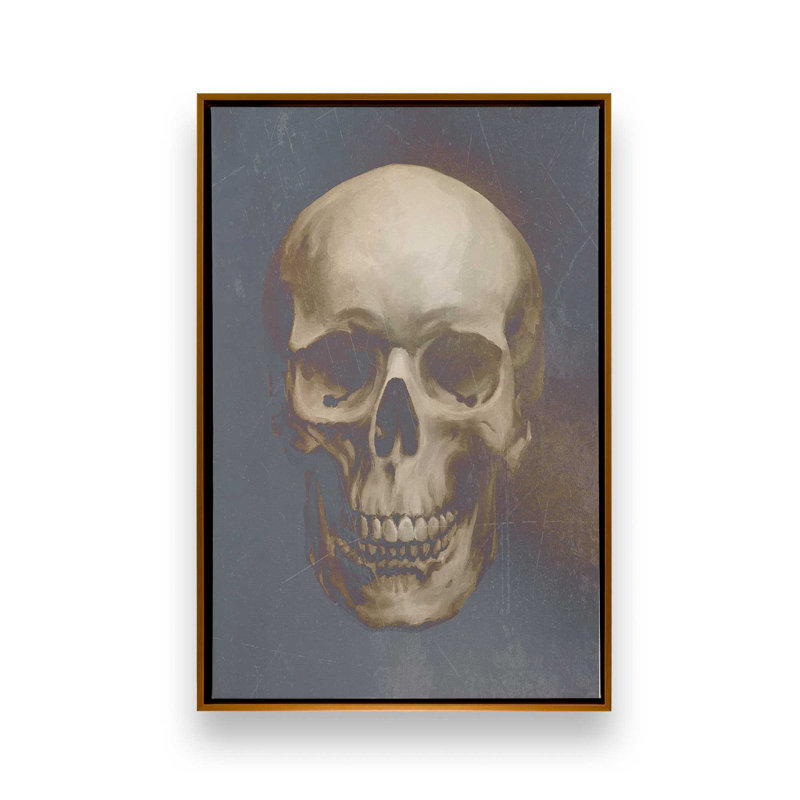 Reproduction d'art rétro avec crâne rétro par Ethan Harper, H 32 po x l 24 po, Doré