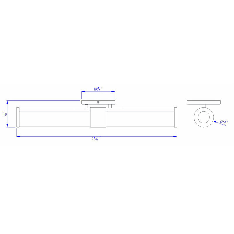 Metal and Acrylic Vanity Light in Brushed Steel Finish for Modern Bathrooms 5" H