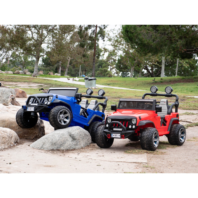 Moderno Kids 24 Volt 2 Seater All-Terrain Vehicles Battery Powered Ride On Toy with c, Black