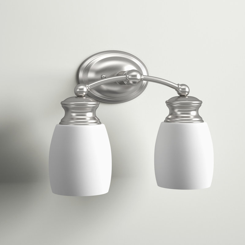 Bevins 2-Light Bath Bar in Satin Nickel, Satin Nickel