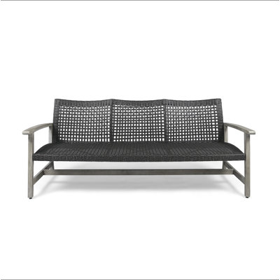 HAMPTON WOOD + WICKER 3 SEATER