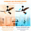 6-Speed Reversible DC Motor Propeller-Inspired Ceiling Fan No Light, White-130156581