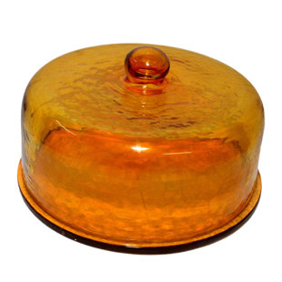 Cake Recycled Glass Dome W/Plate