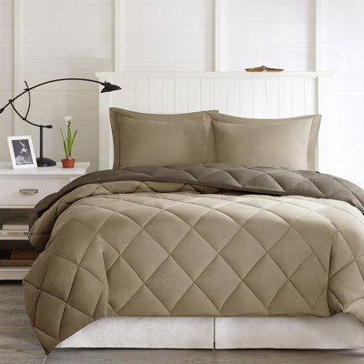 Ensemble d'édredon en duvet synthétique réversible Diamond