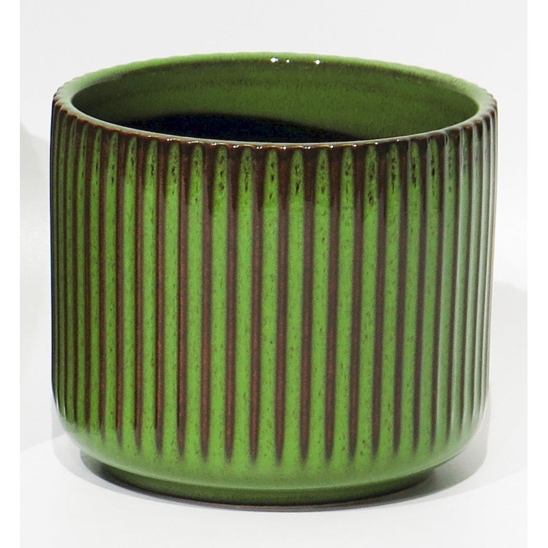Anah Ceramic Pot Planter, 4.1" H x 4.7" W x 4.7" D, Green