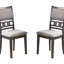 Chaises d'appoint de salle à manger à finition grise avec coussins et dossier unique