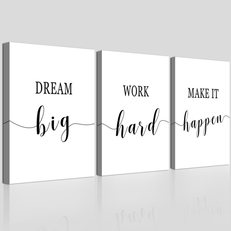 «Black and White Canvas Wall Art Motivation»