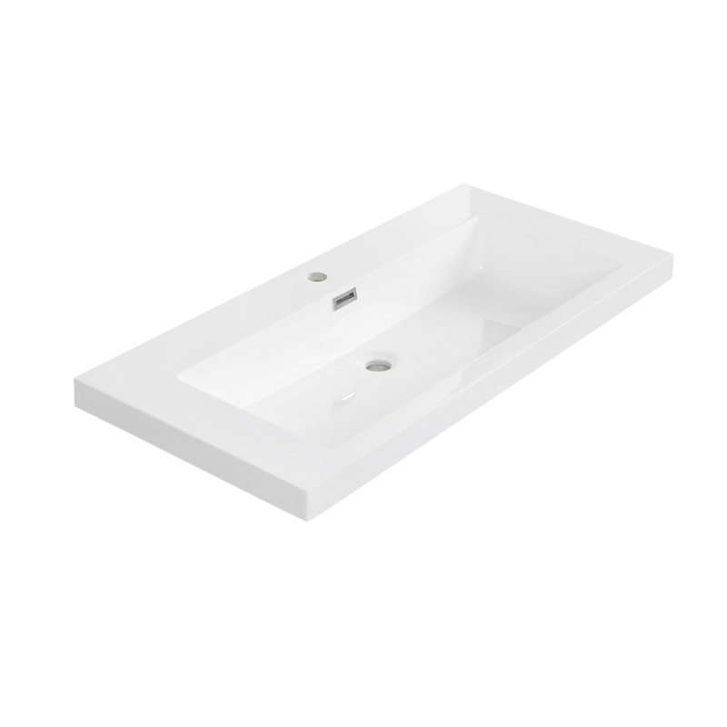 39.4" Solid Surface Resin Streamline Vanity Top
