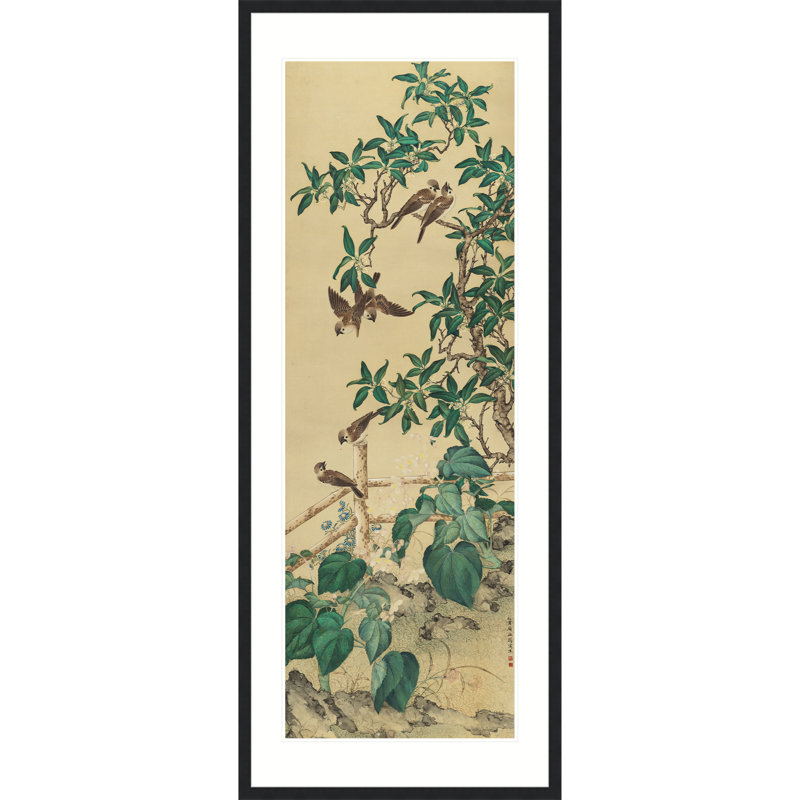 Sparrows and Osmanthus, peinture