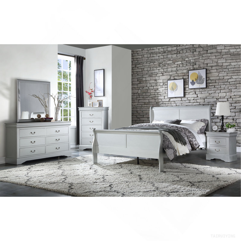 Lit simple Louis Philippe, Lit simple, Argent argent