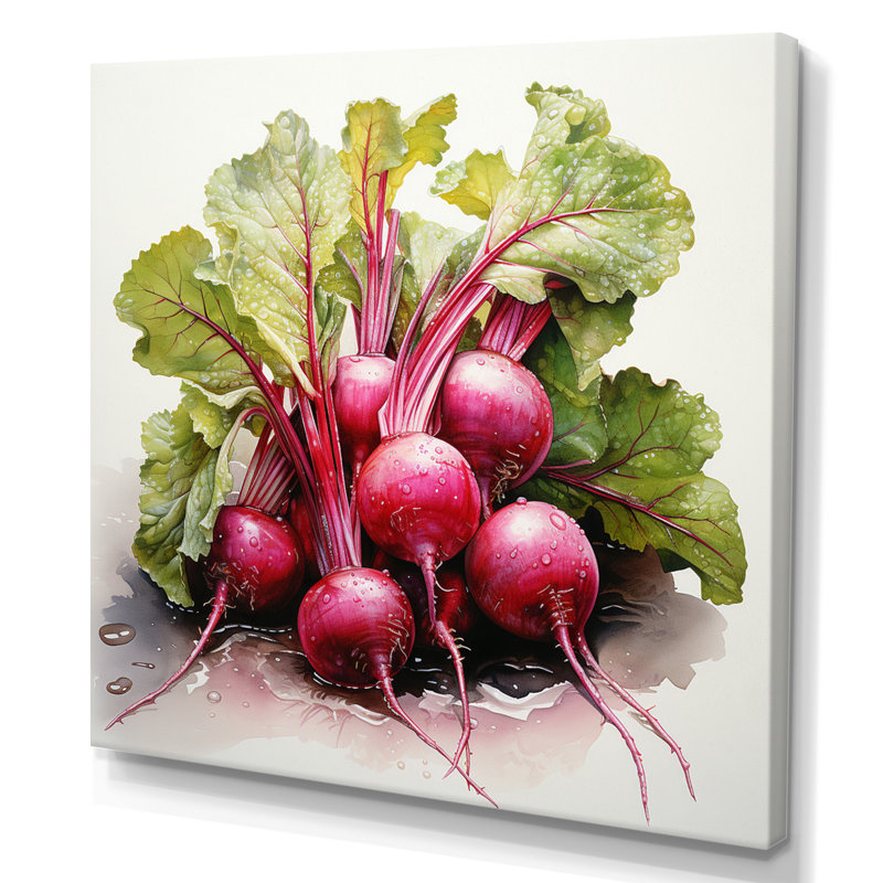 Légume pointillisme cramoisi Radicchio, H 24 po x l 24 po x P 1 po, Toile tendue