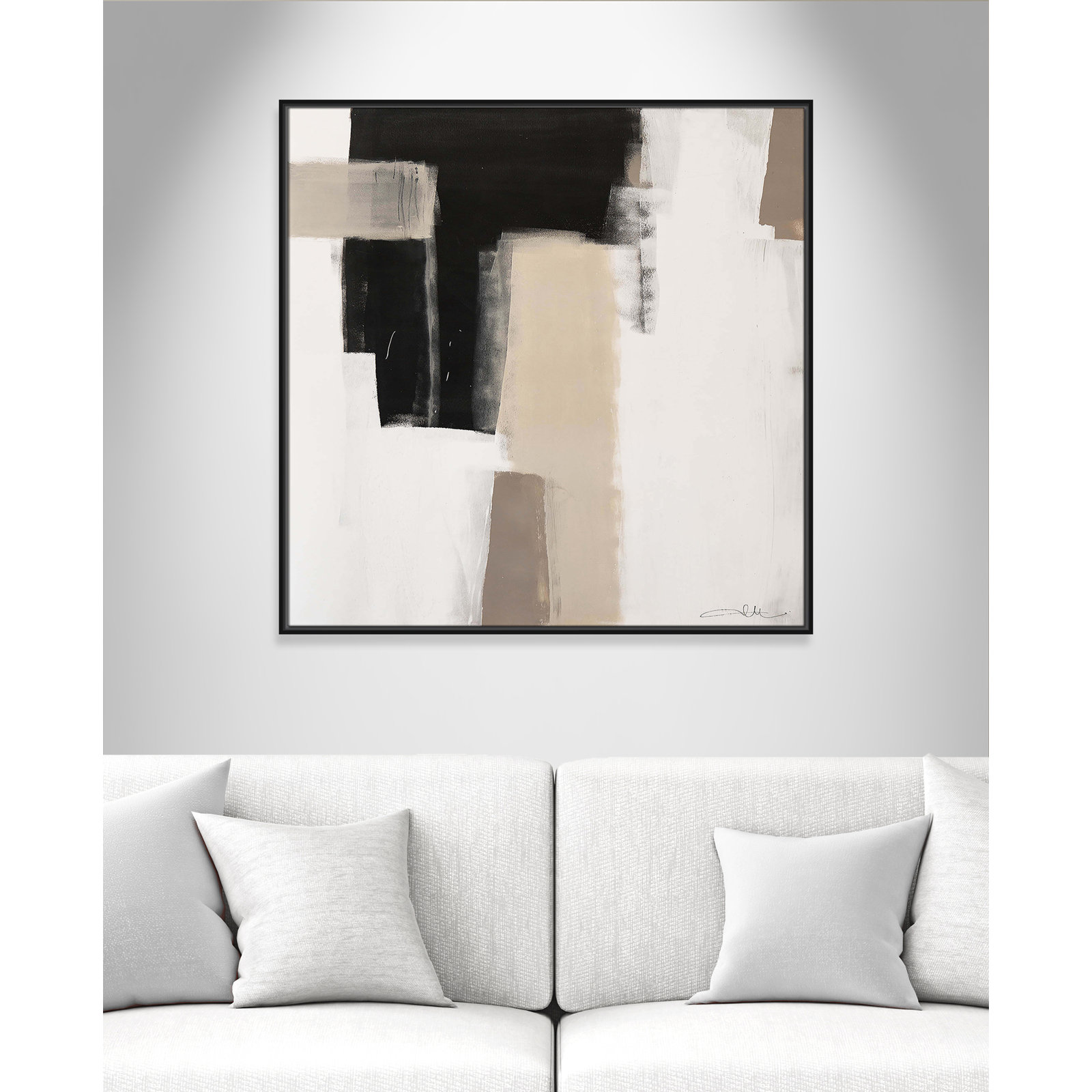 Earth Scapes I Print, 37.5" H x 37.5" W x 1.25" D, Black Floater Framed