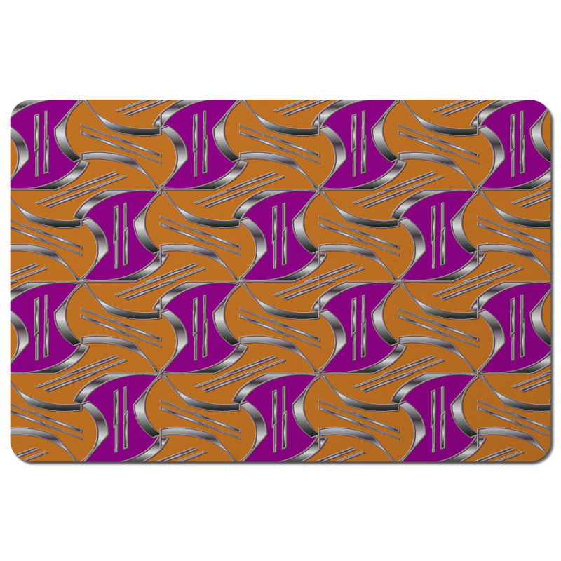 Gallaher Polyester, Wood Geometric Rectangle Placemat