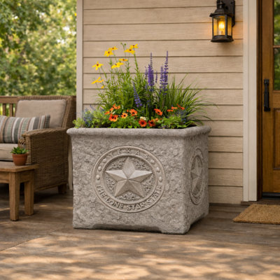 Jardinière carrée solitaire 32 po 32 po - * Finition naturelle SEULEMENT * - Gris