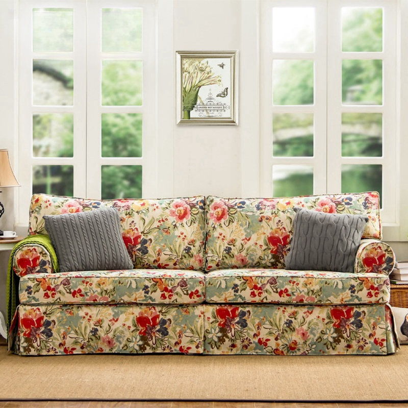 Simple Creative Pastoral Style Sofa Upholstered 90.5'' Sofa