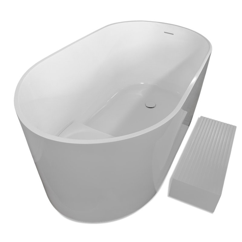 Gemelli 53.25'' L Freestanding Soaking Bathtub, Gloss White