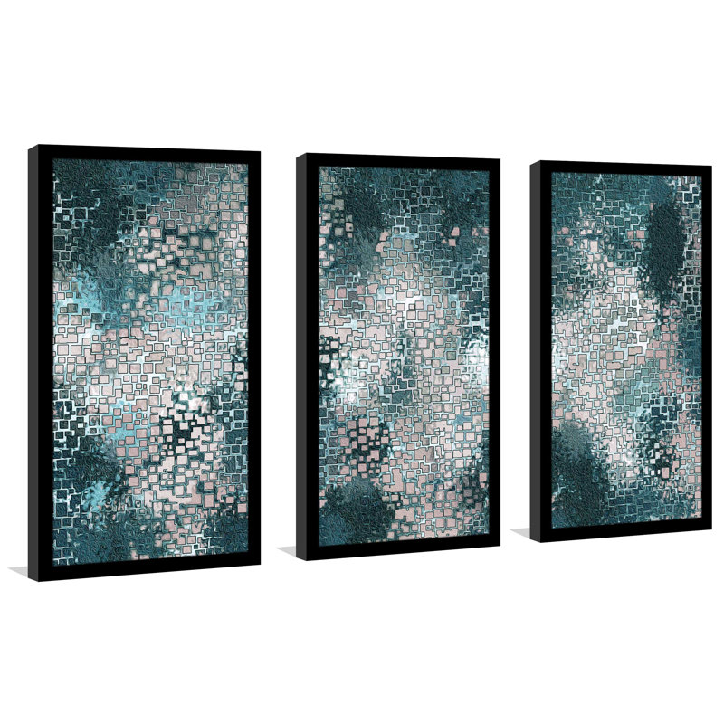 « asolo rev rev », ensemble de 3 reproductions d’art encadrées, L 40,5 po x H 25,5 po x P 1 po, Cadre noir