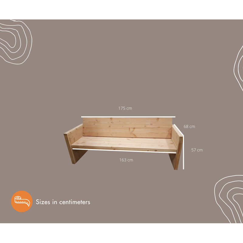 Pirtleville Manufactured Wood Wood Outdoor Bench, 72cm H x 180cm W x 57cm D