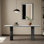 Rectangular rock plate solid wood dining table